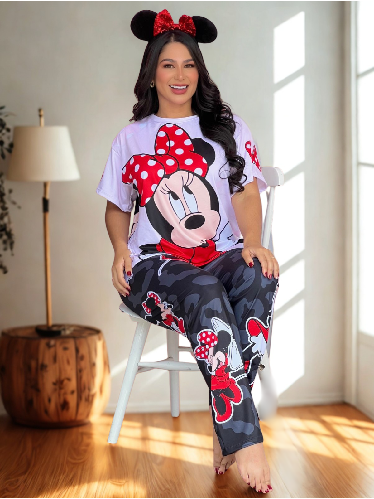 Minnie Love Set - Pijama Mujer Oversize 3 Piezas