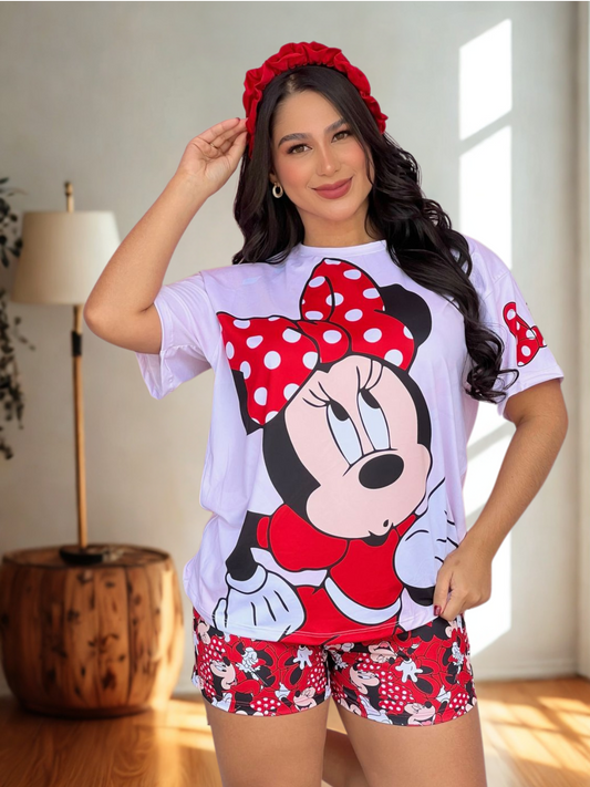 Minnie Love Set - Pijama Mujer Oversize 3 Piezas