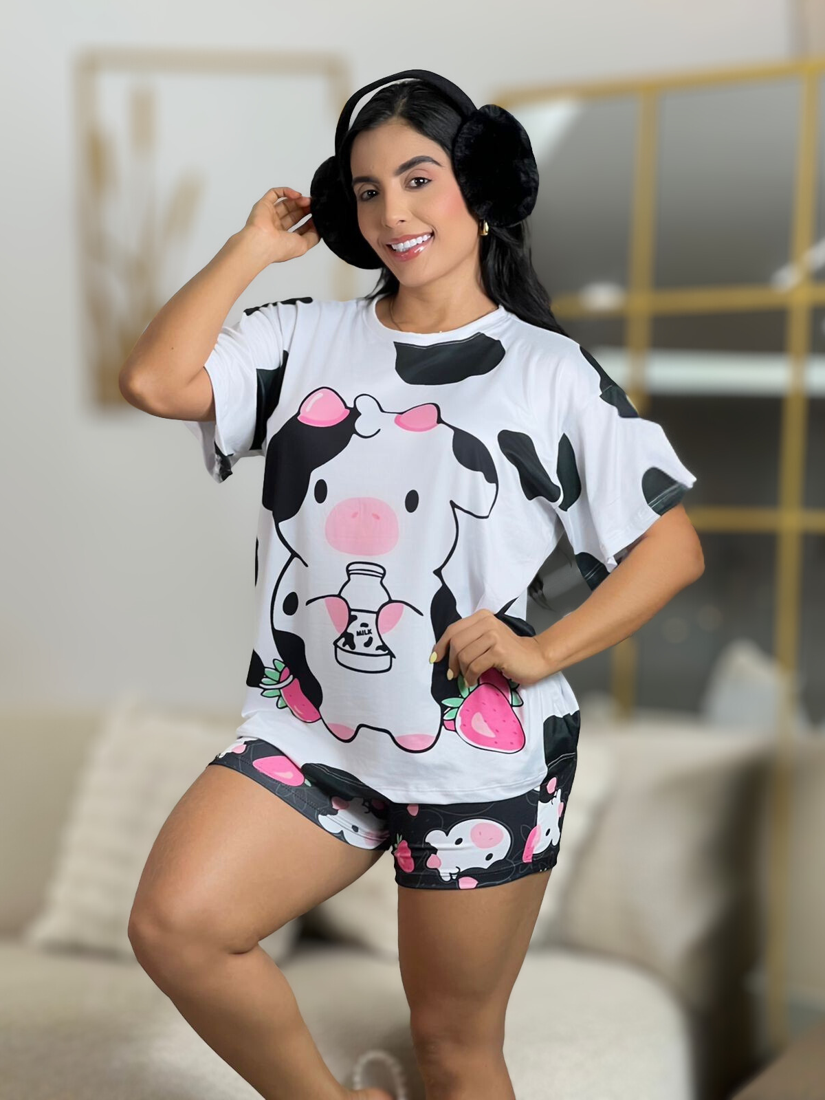 Milk Lover Set -  Pijama Mujer Oversize 3 Piezas